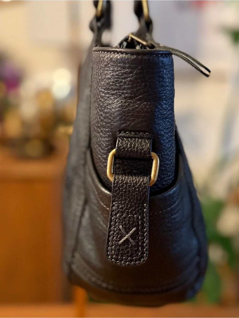 The Sak Kendra Black Leather Satchel Tote Bag